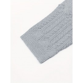 Plus Size, Women's Oversized Elegant Sweater - Winter Warm Round Neck Long Sleeve Cable- Texture Sweater for Fall & Winter, Cozy Casual to Formal Outfits, Plus Size Available (Hand Washable) - Versatile Everyday & Special Occasion Sweater