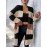 [Elegant Cardigan] Soft Elegant Women's Color Block Cardigan | Long Sleeve Mid-Length Sweater with Pockets, Relaxed Fit for Fall Winter, Casual & Formal Outfits
