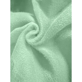 Women's Light Green Hooded Sweatshirt Dress with Inspirational 