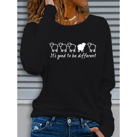 Women's Casual Long Sleeve Crew Neck T-Shirt - Soft Machine-Washable Fabric, Cozy Fall & Winter Top with 