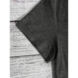 Kawaii Cat Eating Sushi print t-shirt, short sleeve crew neck casual top for summer & spring, Women's clothing